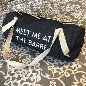 NWT “Meet me at the barre” Workout/Gym Duffle Bag